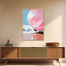 Pink Sphere, Surreal Art, Framed Canvas Print, Abstract Minimalist Decor, Dreamy Pastel Wall Art, Modern Home Design, Gallery Artwork