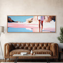 Desert Mirage, Ethereal Landscape, Sunlit Horizon, Framed Canvas Print, Pastel Canyon Scene, Boho Wall Decor, Minimalist Western Art