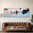 Coastal Rocks, Beach Reflection, Seascape Painting, Pastel Shoreline Art, Minimalist Nautical Decor, Living Room Art, Framed Canvas Print