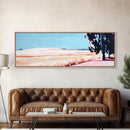 Rolling Fields, Pastel Landscape, Countryside Painting, Nature Decor, Modern Farmhouse Art, Living Room Wall Art, Framed Canvas Print