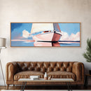 Sailboat Reflection, Nautical Wall Art, Ocean Lover Gift, Beach House Aesthetic, Framed Canvas Print, Coastal Living Room Decor