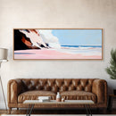 Sunset Cliffs, Ocean Mist, Coastal Landscape, Relaxing Wall Art, Beach Retreat, Soft Pastel Colors, Framed Canvas Print, Contemporary Style