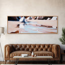River Rocks, Water Reflection, Nature Landscape, Framed Canvas Print, Earthy Wall Art, Minimalist Zen Painting, Calming Home Decor
