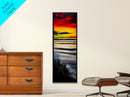 Vibrant Sunset, Coastal Scene, Ocean View, Canvas Print, Beach House Wall Art, Warm Tones, Living Room Decor, Abstract Nature Art
