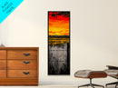Sunset Fence, Fiery Sky, Bold Colors, Canvas Print, Western Landscape, Rustic Home Decor, Ranch Wall Art, Farmhouse Living Room