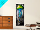 Jellyfish Art, Ocean Life, Colorful Abstract, Underwater Decor, Canvas Print, Modern Wall Art, Coastal Home, Living Room Art