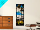 Modern Tropical Home Painting, Palm Trees Wall Art, Coastal Beach House Decor, Vibrant Blue and Green Art, Summer Wall Art, Canvas Print