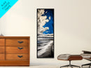 Dramatic Sky, Ocean Shore, Coastal Art, Blue Hues, Framed Canvas Print, Seascape Wall Art, Nautical Home Decor, Living Room Statement Art