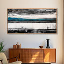 Moody Seascape, Minimalist Painting, Black and White Ocean, Framed Canvas Print, Contemporary Wall Art, Modern Coastal Home Decor