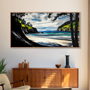 Coastal View, Ocean Cliffs, Nature Scene, Canvas Print, Beach Wall Art, Relaxing Home Decor, Nautical Theme, Large Seascape Painting