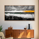 Storm Lighthouse, Ocean, Waves, Framed Canvas Print, Moody Coastal Art, Nautical Wall Decor, Minimalist Beach Art, Dramatic Seascape Art