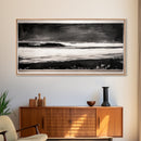 Stormy Ocean Wave, Black and White Seascape, Coastal Wall Art, Nautical Decor, Minimalist Artwork, Beach House Vibes, Framed Canvas Print