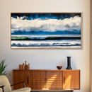 Ocean Waves, Abstract Seascape, Coastal Art, Large Wall Decor, Blue Wall Art, Modern Painting, Beach House, Canvas Print