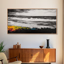 Moody Seascape, Coastal Waves, Black and White Art, Canvas Print, Beach House Decor, Modern Minimalist Wall Art, Office Wall Decor