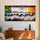 Abstract Cattle, Western Art, Colorful Farm Scene, Framed Canvas Print, Modern Ranch Wall Decor, Farmhouse Style, Rustic Artwork