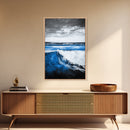 Ocean Wave, Beach Wall Art, Coastal Decor, Nautical Art, Large Wall Art, Blue Abstract, Modern Art, Living Room Decor, Framed Canvas Print