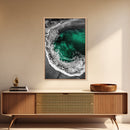 Ocean, Emerald Waters, Coastal Wall Art, Framed Canvas Print, Beach Aesthetic, Nautical Decor, Sea Foam Waves, Tranquil View