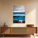 Ocean Waves, Coastal Abstract, Bold Blue, Canvas Print, Beach Wall Art, Modern Minimalist Painting, Bedroom Wall Decor