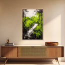 Greenery Path, Enchanted Forest, Nature Trail, Framed Canvas Print, Boho Wall Art, Botanical Home Decor, Living Room Artwork, Cozy Aesthetic