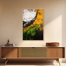Abstract Horn, Black and Yellow Modern Painting, Bold Expressionist Art, Framed Canvas Print, Contemporary Office or Loft Wall Decor