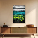 Ocean Landscape Art, Coastal Wall Print, Beach House Decor, Nature Inspired Art, Living Room Art, Minimalist Seascape, Framed Canvas Print