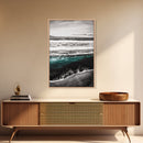 Monochrome Ocean Print, Coastal Wave Seascape, Nautical Wall Decor, Black and White Wall Art, Beach House Art, Framed Canvas Print