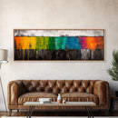 Dripping Paint Abstract, Vibrant Color Art, Modern Expressionist Painting, Bold Wall Art, Framed Canvas Print, Office Wall Decor