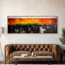 Fiery Abstract, Autumn Tones, Modern Expressionist, Framed Canvas Print, Fall Home Decor, Contemporary Art, Bold Wall Art, Statement Piece