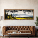 Scenic Overlook, Serene Bay, Landscape Art, Framed Canvas Print, Nature Wall Art, Home Office Decor, Modern Rustic, Coastal View