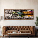 Colorful Rifle, Gun Art, Abstract Firearm Painting, Modern Wall Art, Man Cave Decor, Bold Art, Framed Canvas Print, Unique Gift