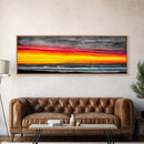Tropical, Waves, Sunset, Canvas Print, Beach Wall Art, Living Room Decor, Vibrant Ocean Scene, Boho Seascape, Surfer Gift, Colorful Coastal