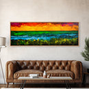 Vibrant, Ocean Sunset, Abstract, Beach, Canvas Print, Colorful Wall Art, Living Room Decor, Coastal Landscape, Modern Art, Large Wall Art