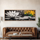 Lotus Flower, Zen Wall Art, Minimalist Decor, Canvas Print, Black and White Botanical Art, Spa Room Decor, Meditation Space, Modern Artwork