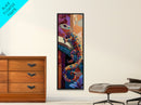 Gecko Art, Colorful Lizard, Desert Wall, Framed Canvas Print, vibrant reptile painting, boho wildlife wall decor, eclectic living room accent