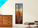 Oar, Flowers, Sea, Paddle - Framed Canvas Print, Coastal Boho Art, Colorful Nautical Decor, Beach House Wall Art, Hallway Canvas Piece