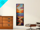 Path Beach, Sunset, Tropical Canvas Print scenic path to ocean wall decor, vibrant beach sunset artwork, tropical boho art, entryway art