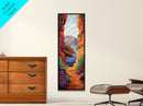 Desert Ocean, Cactus View, Framed Canvas Print, southwestern boho wall art, colorful nature painting, rustic hallway decor, warm earth tones