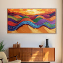 Desert Hills, Color Layers, Sunset Sky, Canvas Print, Boho Abstract Wall Art, Eclectic Bedroom Print, Vibrant Hallway Decor