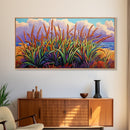 Wheat Grasses, Coastal, Sunrise, Canvas Print rustic boho kitchen wall art, country field beach decor, nature inspired autumn artwork