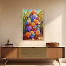 Rainbow Seashells, Coastal Treasures, Ocean Shell Art, Beach Decor, Framed Canvas Print, Bathroom Wall Art, Nautical Boho Art