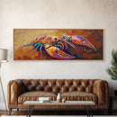 Lobster Art, Bold Seafood, Nautical Kitchen, Coastal Colors, Canvas Print, Dining Room Wall Art, Beach House Decor, Vibrant Sea Life Painting