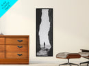 Lone Cowboy, Cliff View, Western Vibes, Silhouette Minimalist, Framed Canvas Print, Farmhouse Wall Art, Masculine Desert Decor