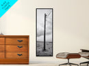 Utility Pole, Coastal Wires, Industrial Sky, Power Lines, Framed Canvas Print, Minimalist Photography, Loft Wall Art, Urban Decor