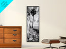 Coastal Palm Tree, Rustic Seaside Wall Art, Mediterranean Courtyard Print, Tropical Summer Decor, Framed Canvas Print, Kitchen Art