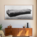 Driftwood, Calm Water, Nature Stillness, Natural Element Art, Framed Canvas Print, Zen Bathroom Wall Art, Minimalist Decor