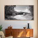 Camper Vans, Nature Escape, Forest Glamping, Sunny Grove, Canvas Print, Rustic Wall Art, Adventure Lover Gift, Living Room Decor
