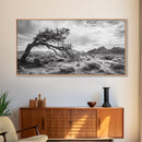Twisted Tree, Desert Landscape, Surreal Nature, Canvas Print, Rustic Western Decor, Living Room Wall Art, Moody Earth Tones, Fall Aesthetic