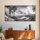 Palm Coast, Coastal Path, Ocean View, Scenic Walk, Canvas Print, California Beach Art, Entryway Decor, Tropical Landscape, Office Decor