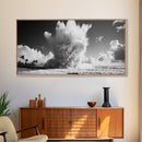 Ocean Wave Explosion, Tropical Beach Scene, Dramatic Nature Photography, Framed Canvas Print, Modern Coastal Wall Art, Bold Statement Decor