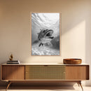 Underwater Fish, Ocean Predator, Aquatic Wildlife, Canvas Print, Bathroom Wall Art, Coastal Nautical Decor, Marine Photography
